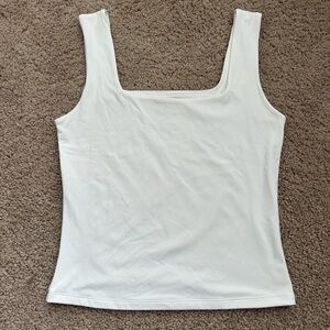 Elegant White Square Neck Tank Top